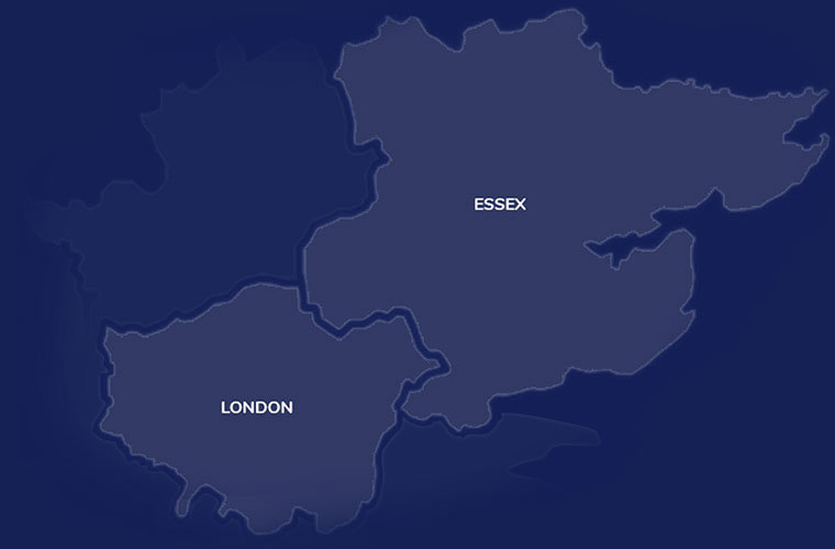 Greater London & Essex Locations Map